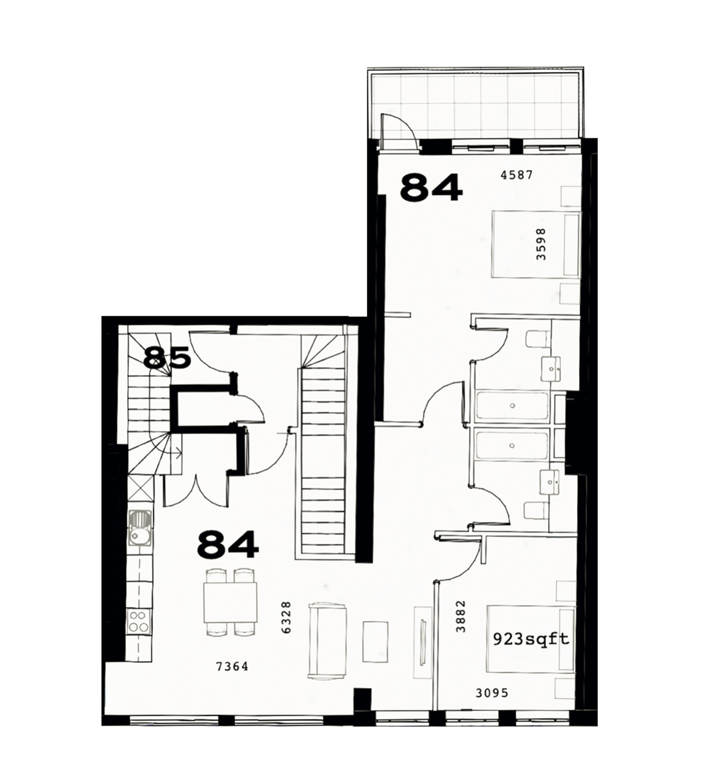 Two Bed former show home apartment
